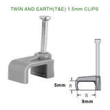 White or Grey Twin and Earth Cable Clips - Pack of 100