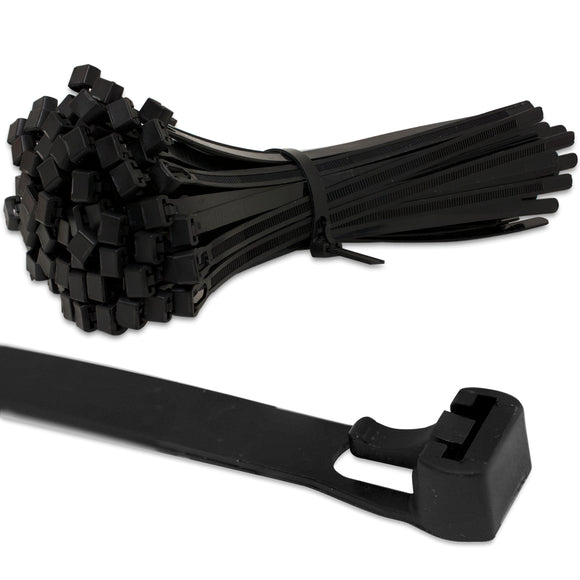 Releasable Cable Ties - Black / Natural - Pack of 100