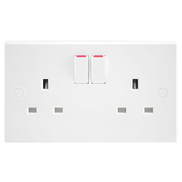 BG - 13A Double Gang Mains Wall Switched Socket