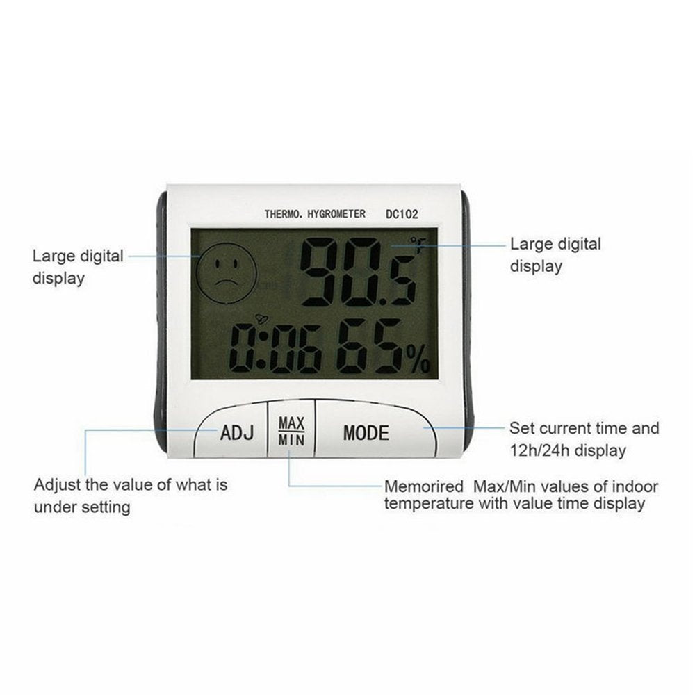 Excalibur - Digital Thermometer & Hygrometer Humidity For Room & Green