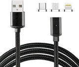 Magnetic USB Cable Charger Lead Wire USB C 3 in 1 Fast Charging Phone Micro USB