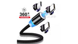 Magnetic USB Cable Charger Lead Wire USB C 3 in 1 Fast Charging Phone Micro USB
