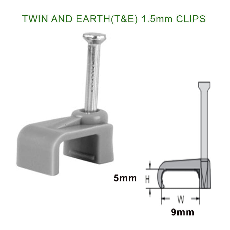 1mm Twin & Earth Flat Cable Clip Grey ( Pack Of 100