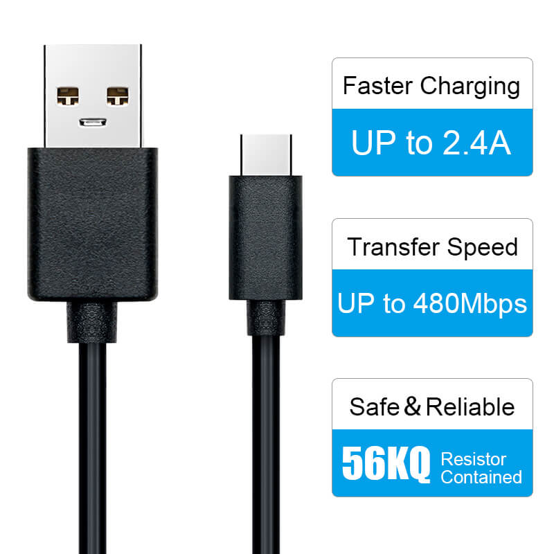 USB Fast Charge Type C Cable for Samsung S8 S9 S10 Macbook 1m