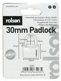 Rolson Heavy Duty Steel Body & Shackle Padlock w/ 3 Keys