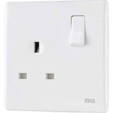 BG - 13A Single Gang Mains Wall Switched Screwless Socket