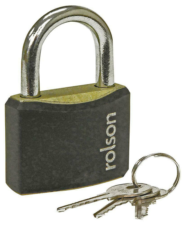 Rolson Heavy Duty Steel Body & Shackle Padlock w/ 3 Keys