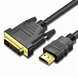 Gold Plated DVI 24+1 Skart Male to HDMI Cable Lead - 1m / 1.8m / 3m / 5m