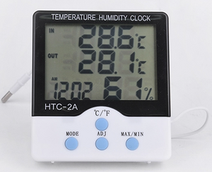 DIGITAL LCD THERMOMETER TEMPERATURE METER HUMIDITY CLOCK ROOM INDOOR OUDOOR