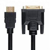 Gold Plated DVI 24+1 Skart Male to HDMI Cable Lead - 1m / 1.8m / 3m / 5m